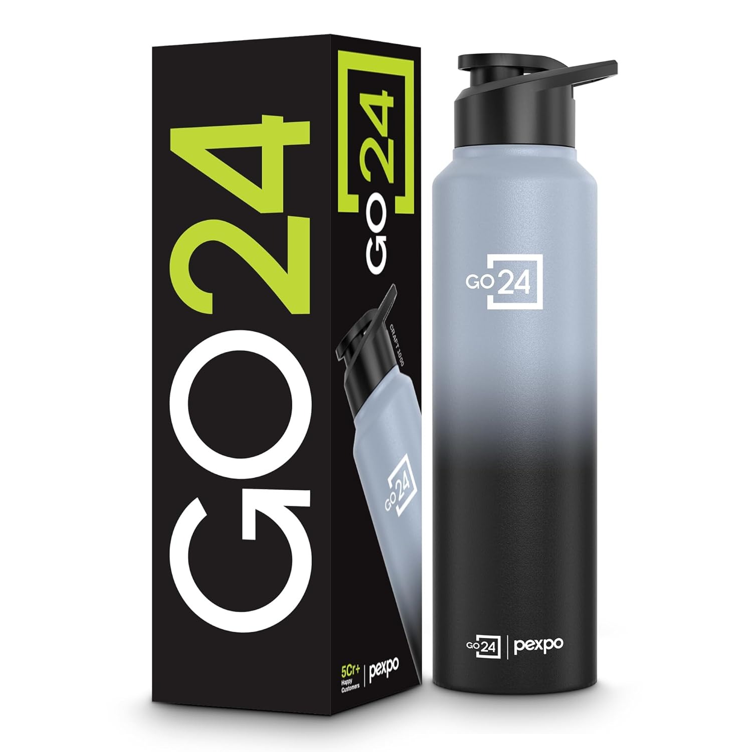 Water Bottle 1 ltr Stainless Steel Sports/Fridge Bottle with Sipper Cap